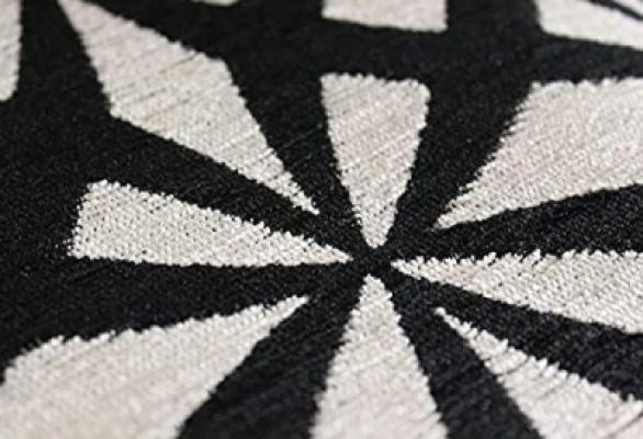 Perlarara Tappeto Geometrico 66x180 cm in cotone e poliestere - Nero_