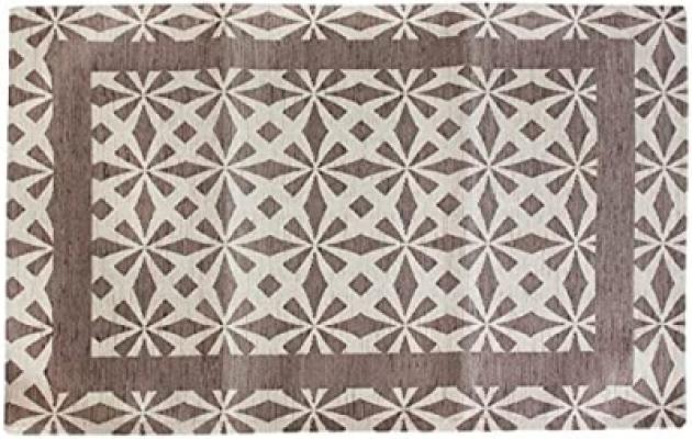 Perlarara Tappeto Geometrico 66x180 cm in cotone e poliestere - Tortora_