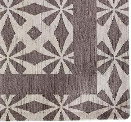 Perlarara Tappeto Geometrico 66x180 cm in cotone e poliestere - Tortora_