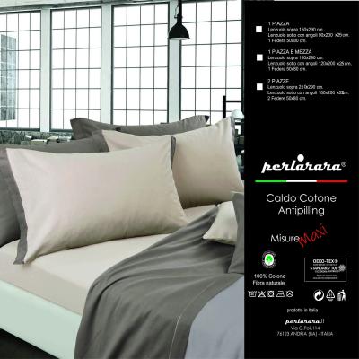 Perlarara Completo Lenzuola Singolo in Flanella - Steel Grey Bicolor_