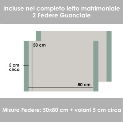 Perlarara Completo Lenzuola Matrimoniale in Flanella - Salvia 139 Bicolor_