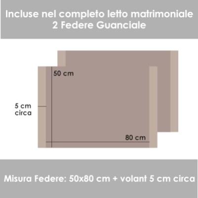 Perlarara Completo Lenzuola Matrimoniale in Flanella - Noisette 138 Bicolor_