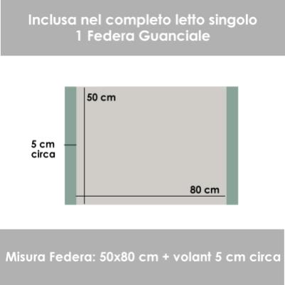 Perlarara Completo Lenzuola Singolo in Flanella - Salvia 139 Bicolor_