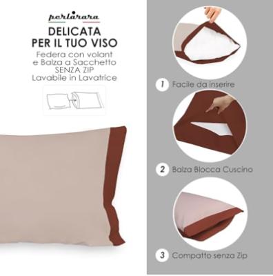 Perlarara Completo Lenzuola Singolo in Flanella - Brandy 126 Bicolor_