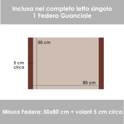 Perlarara Completo Lenzuola Singolo in Flanella - Brandy 126 Bicolor_