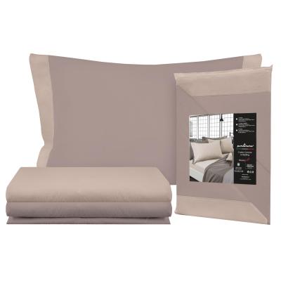 Perlarara Completo Lenzuola Singolo in Flanella - Noisette 138 Bicolor_