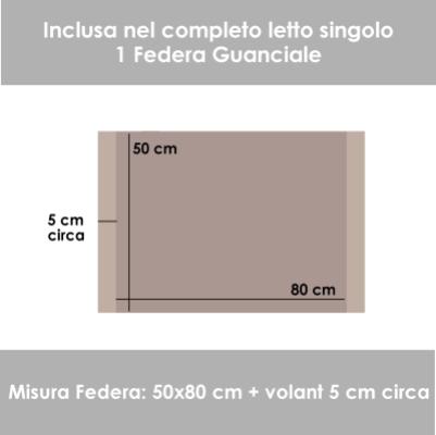 Perlarara Completo Lenzuola Singolo in Flanella - Noisette 138 Bicolor_