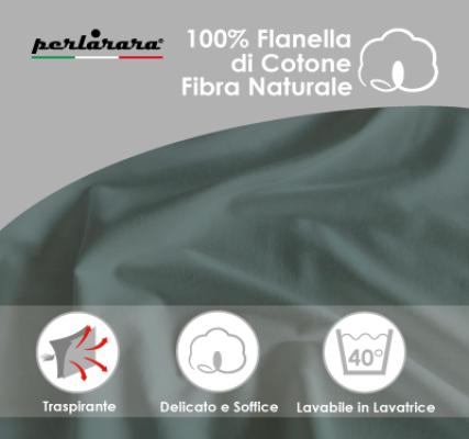 Perlarara Completo Lenzuola Matrimoniale in Flanella - Laguna 130 Bicolor_