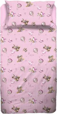 Jolly - Completo Lenzuola Singolo 150x280 cm in Cotone - Teddy Rosa_