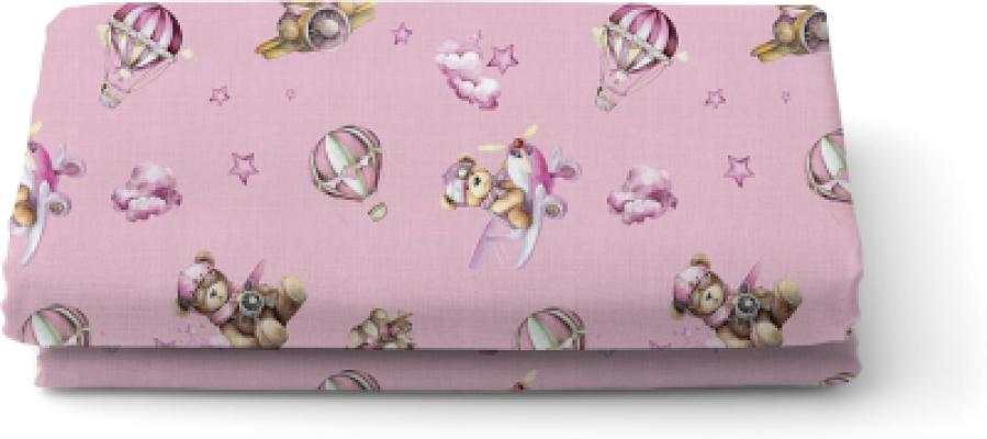 Jolly - Completo Lenzuola Singolo 150x280 cm in Cotone - Teddy Rosa_