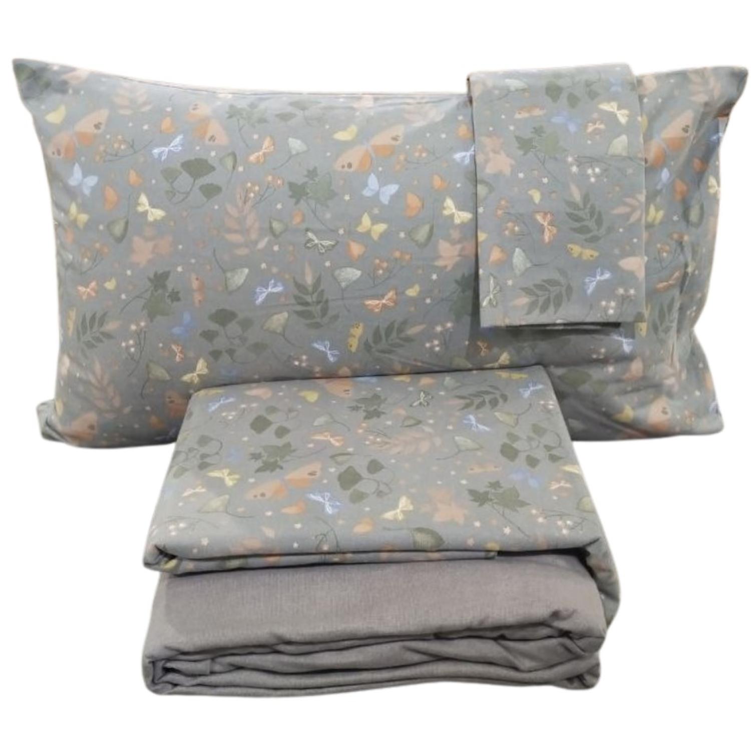 Bassetti Completo Letto Matrimoniale Wings G1 Lenzuola Flanella Puro Cotone Antipilling_images