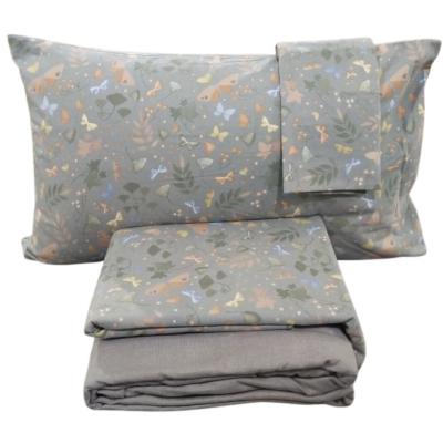 Bassetti Completo Letto Matrimoniale Wings G1 Lenzuola Flanella Puro Cotone Antipilling