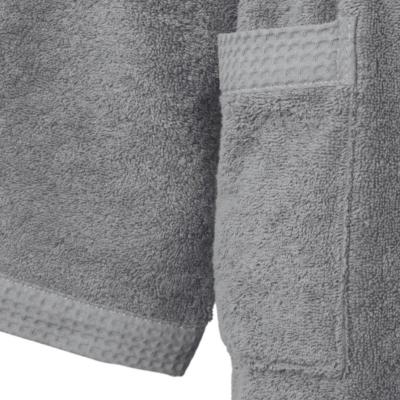 Bellora Accappatoio Uomo e Donna in Spugna con Cappuccio Fiocco bordi in nido d'ape Morbida Spugna Asfalto M L_