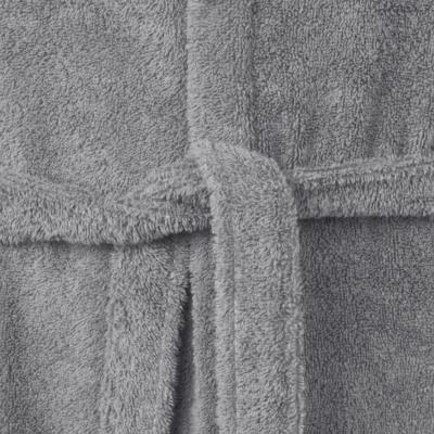 Bellora Accappatoio Uomo e Donna in Spugna con Cappuccio Fiocco bordi in nido d'ape Morbida Spugna Asfalto M L_