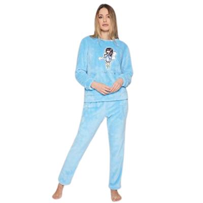 Santoro Gorjuss - Pigiama Invernale, in Pile, con coulisse in vita - Blue L_