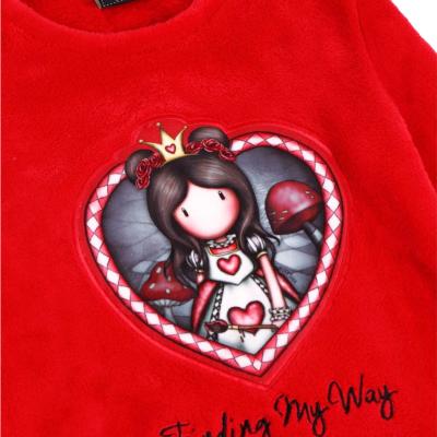 Santoro Gorjuss - Pigiama Invernale, in Pile, con polsini e stampa - Raspberry 6 anni_