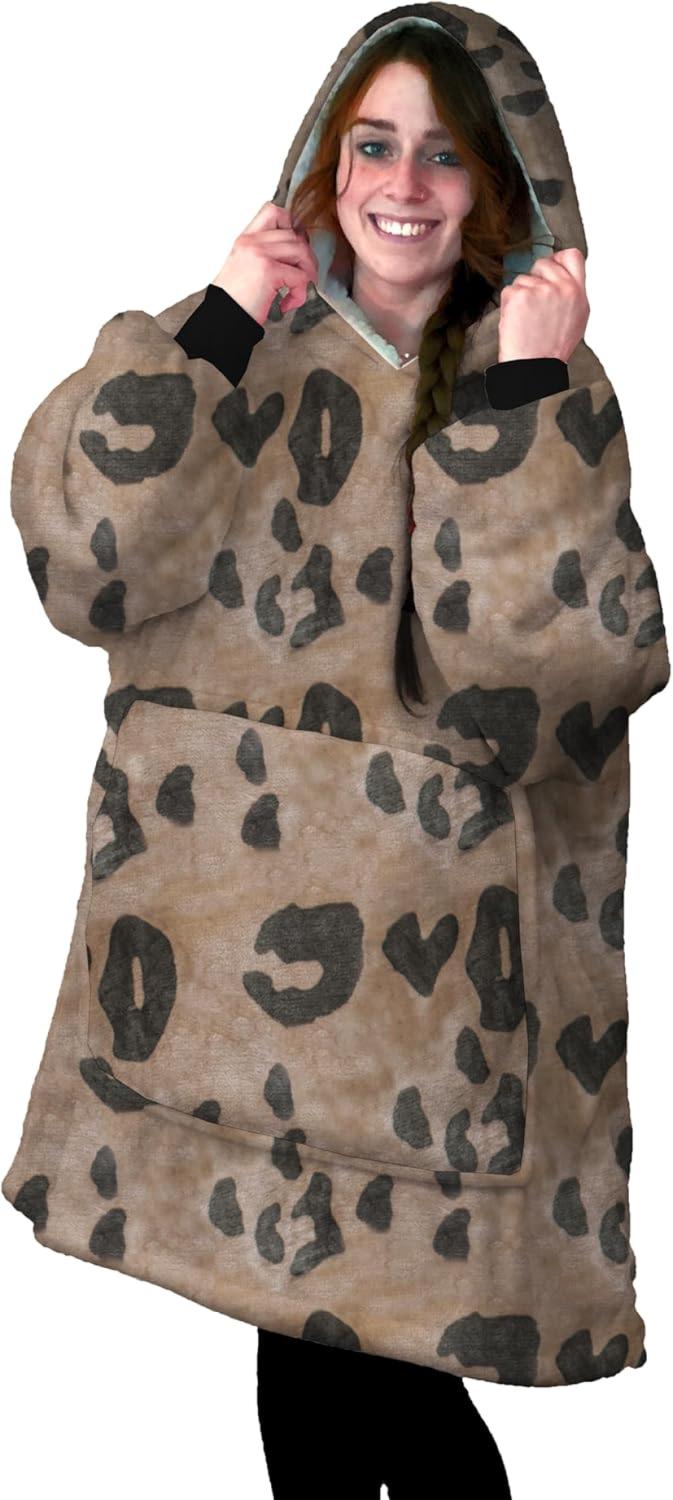 Novia Felpa Plaid con cappuccio Animalier