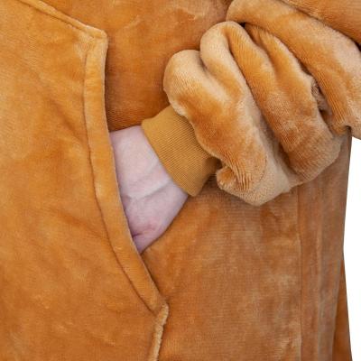 Novia Felpa Plaid con cappuccio Ocra_