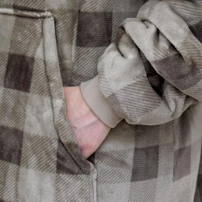 Novia Felpa Plaid con cappuccio Tartan Beige_