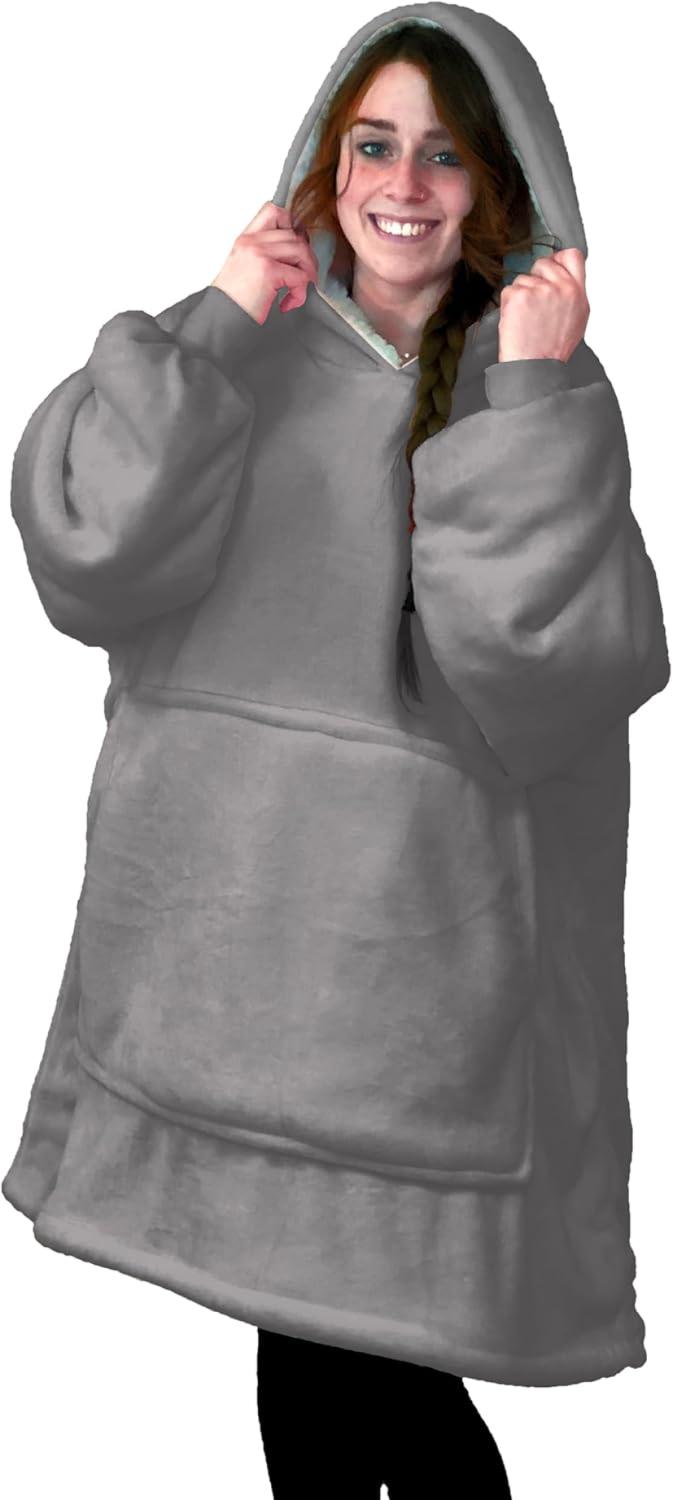 Novia Felpa Plaid con cappuccio Grigio