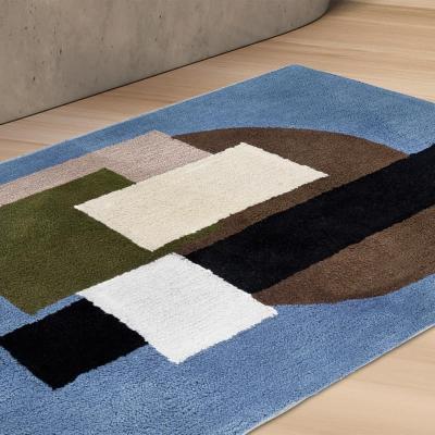 Mirabello Tappeto Bagno Carrara 70X110 Cm In Cotone Brooklyn Blu