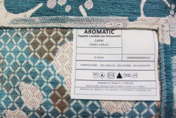 Perlarara Tappeto Arredo Multiuso 55x190 cm Firenze Chenille - Blu / Turchese_