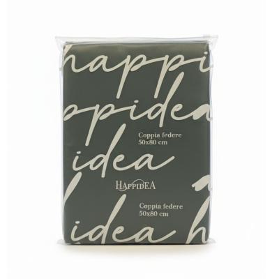 Perlarara Happidea Set 2 Federe in Cotone Tinta unita 50x80 cm Foresta