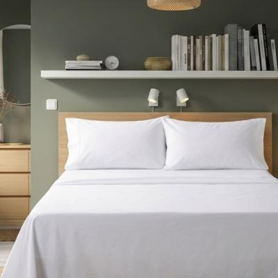 Perlarara Happidea Set 2 Federe in Cotone Tinta unita 50x80 cm Bianco