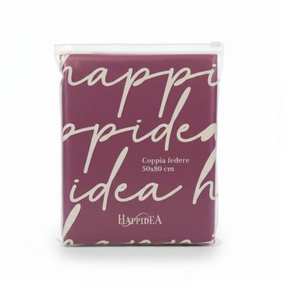 Perlarara Happidea Set 2 Federe in Cotone Tinta unita 50x80 cm Cabarnet_