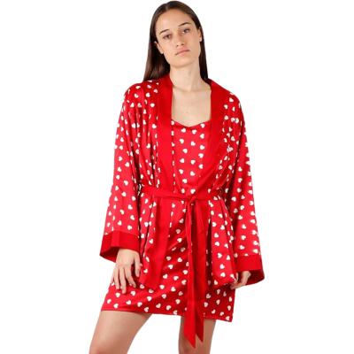 Admas Kimono Donna da Notte Sexy Baby Doll Pigiama Elegante Taglia M