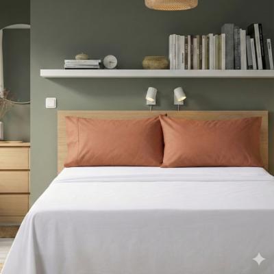 Perlarara Happidea Set 2 Federe in Cotone Tinta unita 50x80 cm Argilla Bruciata