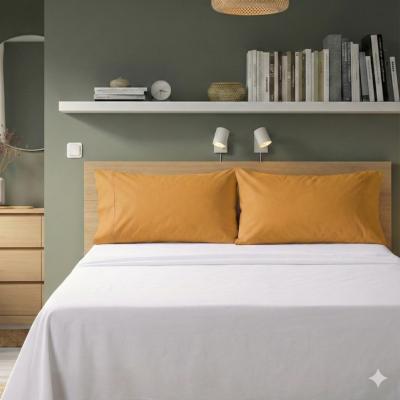 Perlarara Happidea Set 2 Federe in Cotone Tinta unita 50x80 cm Ocra