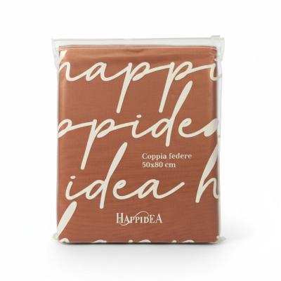 Perlarara Happidea Parure Copripiumino Singolo Cotone Tinta Unita Argilla