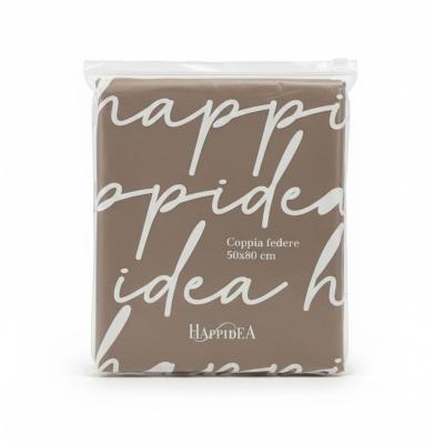 Perlarara Happidea Parure Copripiumino Matrimoniale Cotone Tinta Unita Biscotto