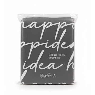 Perlarara Happidea Parure Copripiumino Matrimoniale Cotone Tinta Unita Grafite