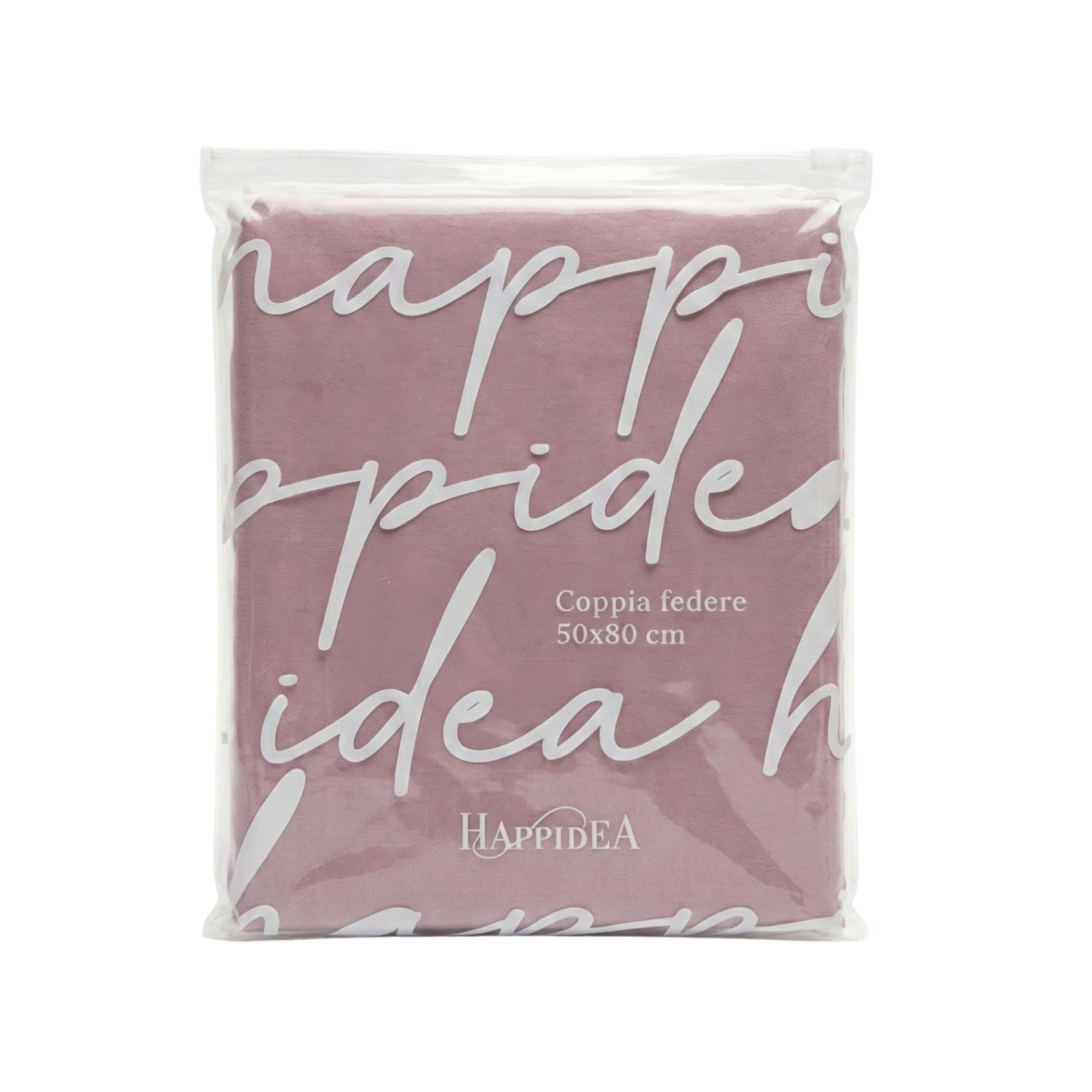 Perlarara Happidea Parure Copripiumino Matrimoniale Cotone Tinta Unita Glicine