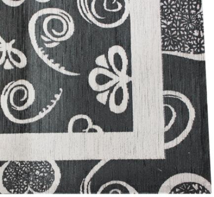 Perlarara Tappeto Cuori 66x240 cm in cotone e poliestere - Grigio_