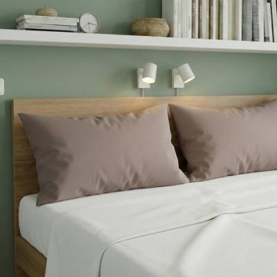 Perlarara Happidea Set 2 Federe in Cotone Tinta unita 50x80 cm Biscotto