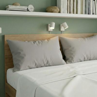 Perlarara Happidea Set 2 Federe in Cotone Tinta unita 50x80 cm Perla