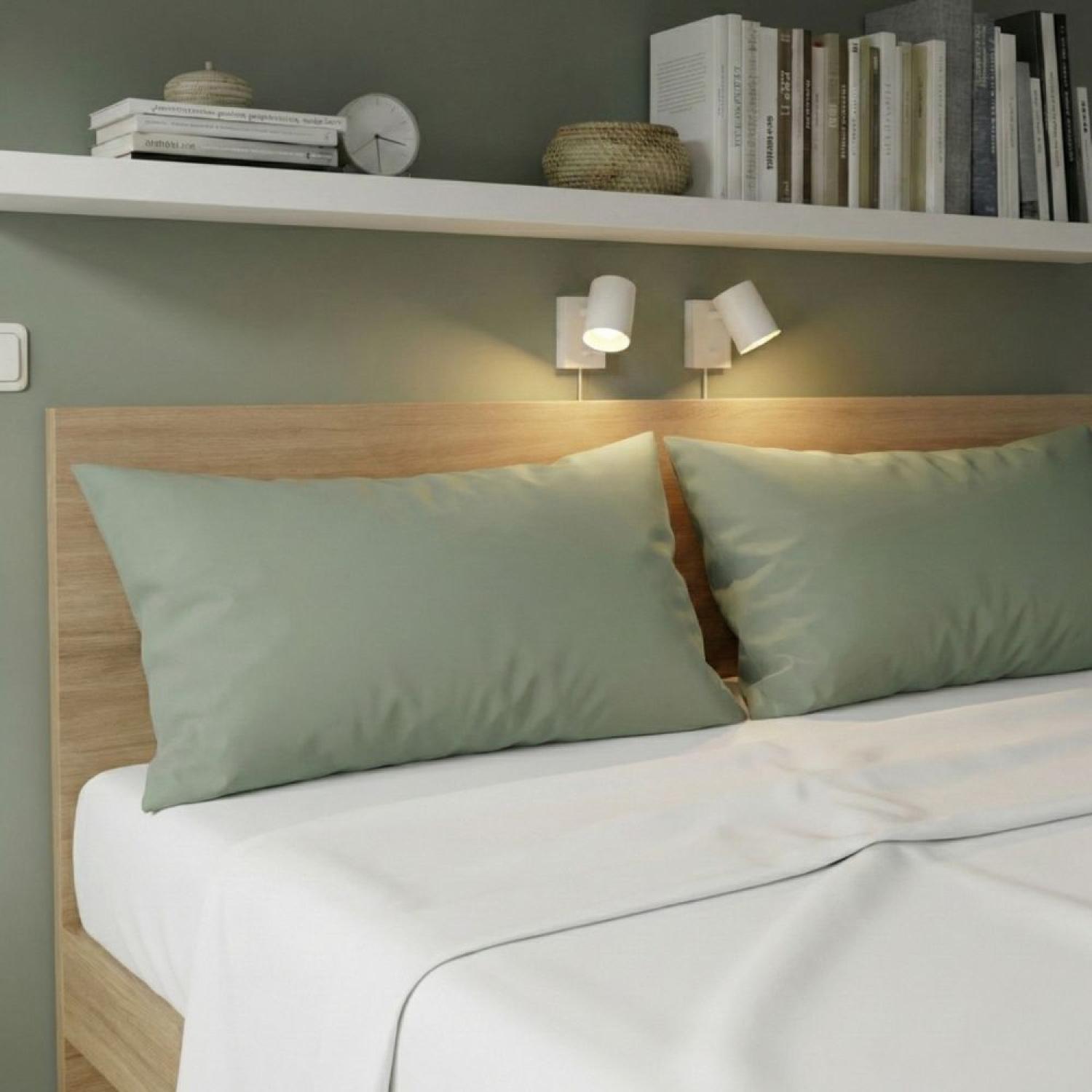 Perlarara Happidea Set 2 Federe in Cotone Tinta unita 50x80 cm Salvia