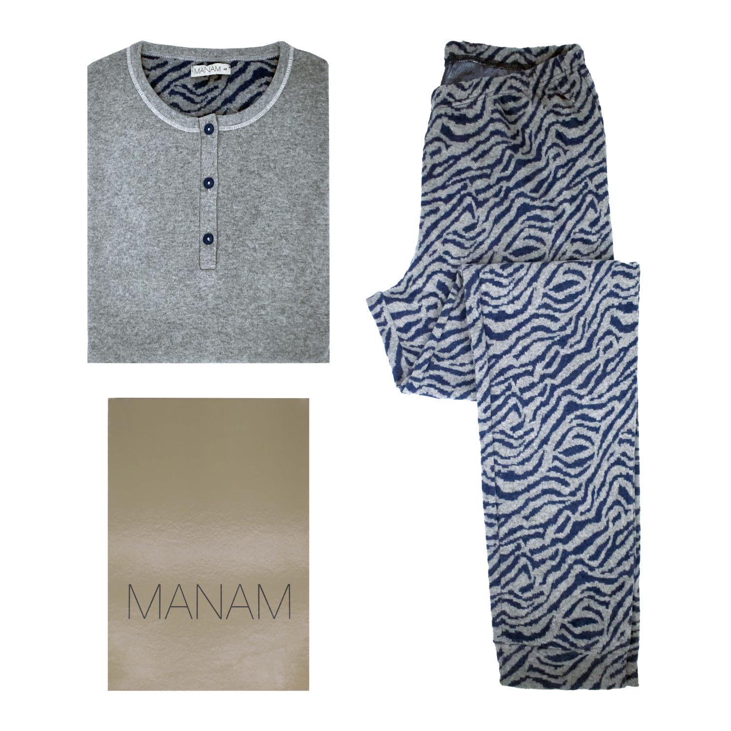 Manam Pigiama Invernale Donna Maglia e Pantalone Punto Milano 10907  TG. 50