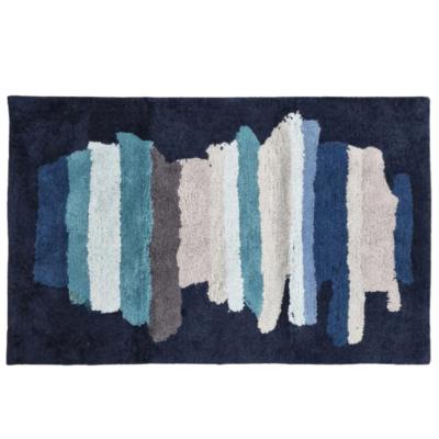 Mirabello Tappeto Bagno Carrara 70x140 cm in cotone John 001 Blue