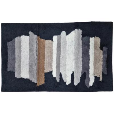 Mirabello Tappeto Bagno Carrara 50x80 cm in cotone John 003 Black