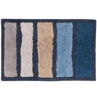 Mirabello Tappeto Bagno Carrara 70x110 cm in cotone Amorgos 001 Blue