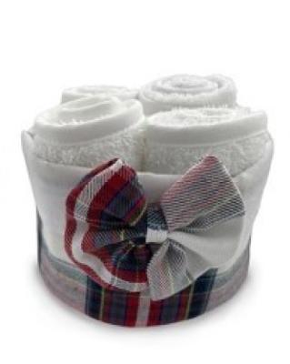 Daunex Set 4 Lavette 30x30 cm asciugamano ospite Spugna di Cotone Scotland Naturale In confezione di Tessuto