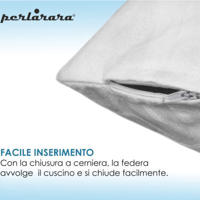 Perlarara Set 2 Federe Copriguanciale Anallergico in Fiandra di Cotone Fasciato con Cerniera_