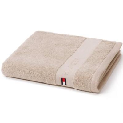 Tommy Hilfiger Set due pezzi Spugna Bagno ospite e Asciugamano Puro Cotone Legend Sand