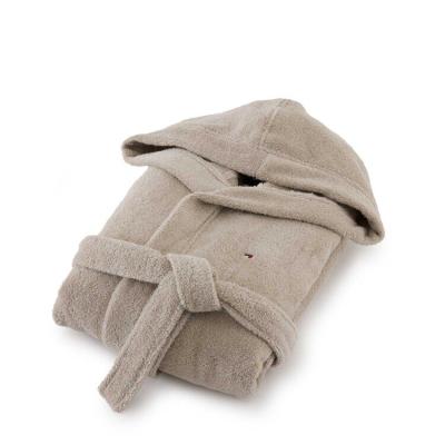 Tommy Hilfiger - Accappatoio in Spugna di Puro Cotone Legend con Cappuccio, Uomo Donna L Sand_