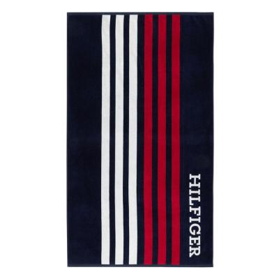 Tommy Hilfiger Telo Mare in Spugna di Cotone Cinigliato - Relax Navy