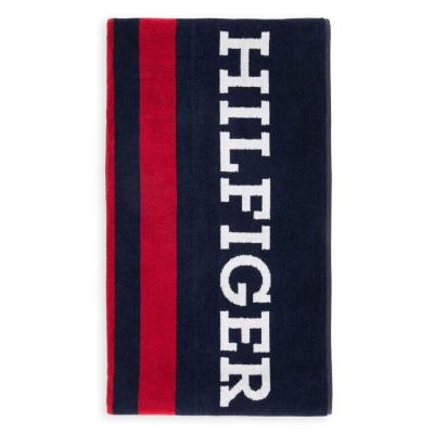 Tommy Hilfiger Telo Mare in Spugna di Cotone Cinigliato - Relax Navy_